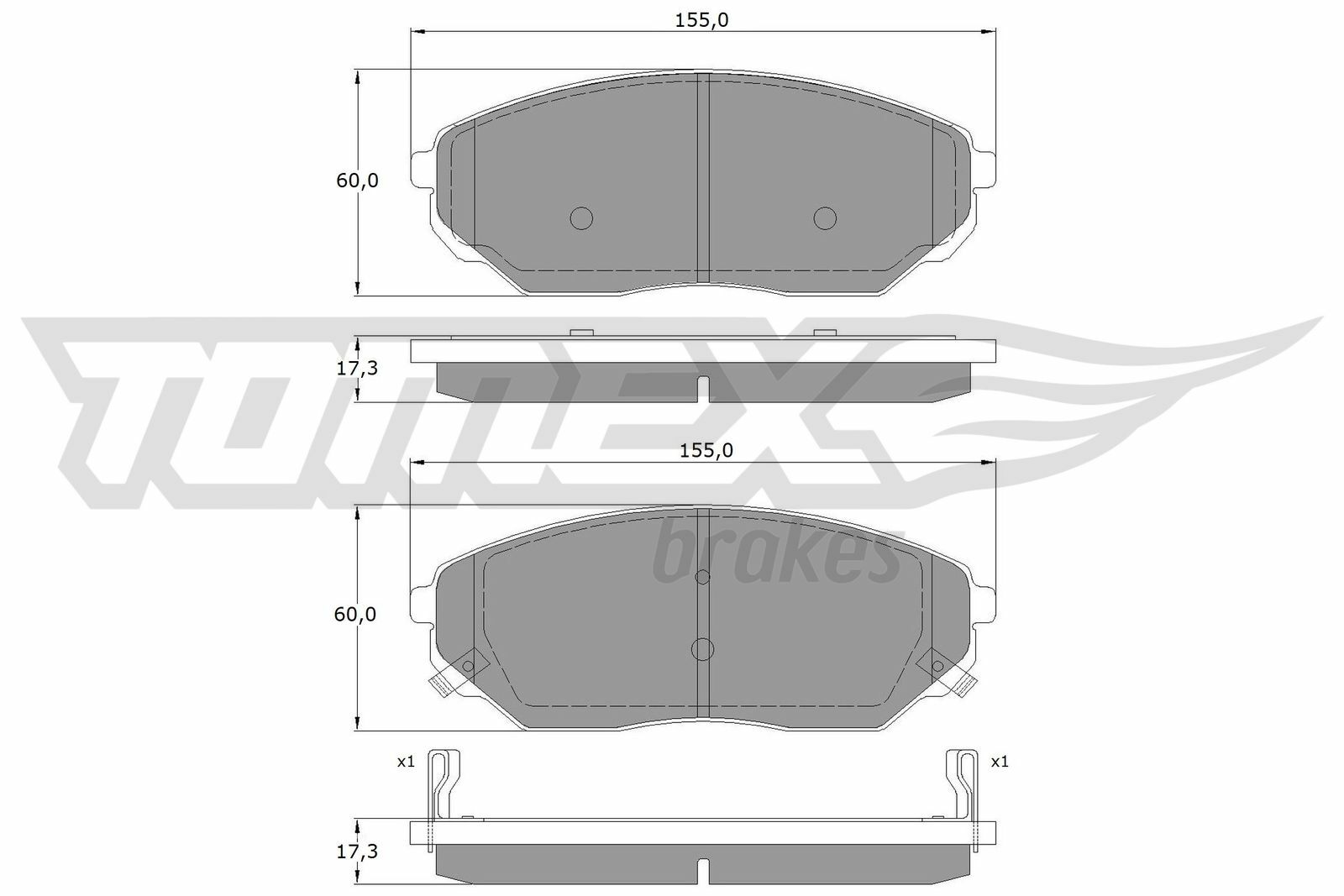 Sada brzdových destiček, kotoučová brzda TOMEX Brakes